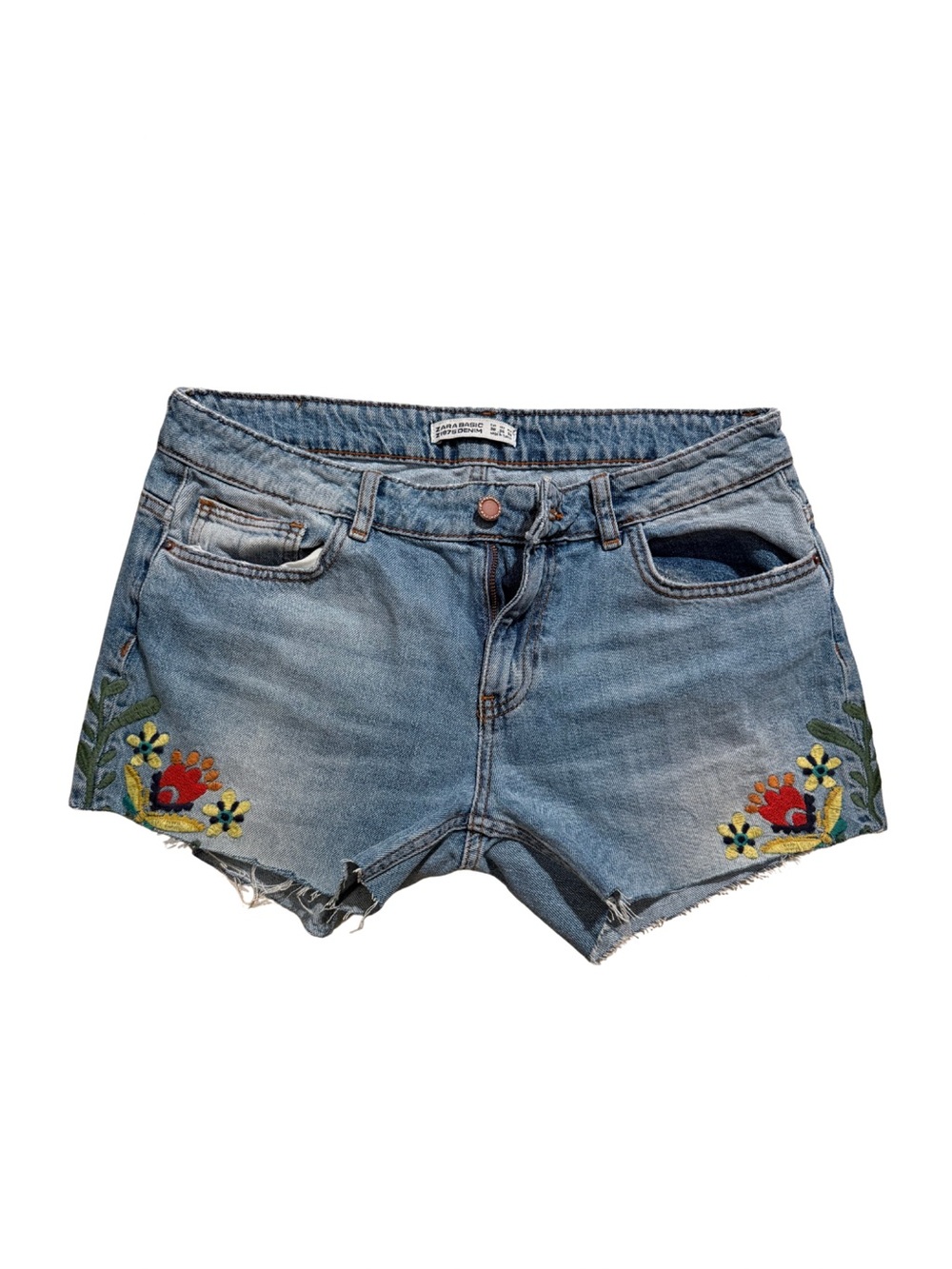 Zara Women’s Embroidered Denim Shorts Size 6